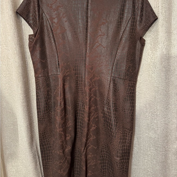 Chico's Brown Textured Midi Dress - Picture 4 of 4